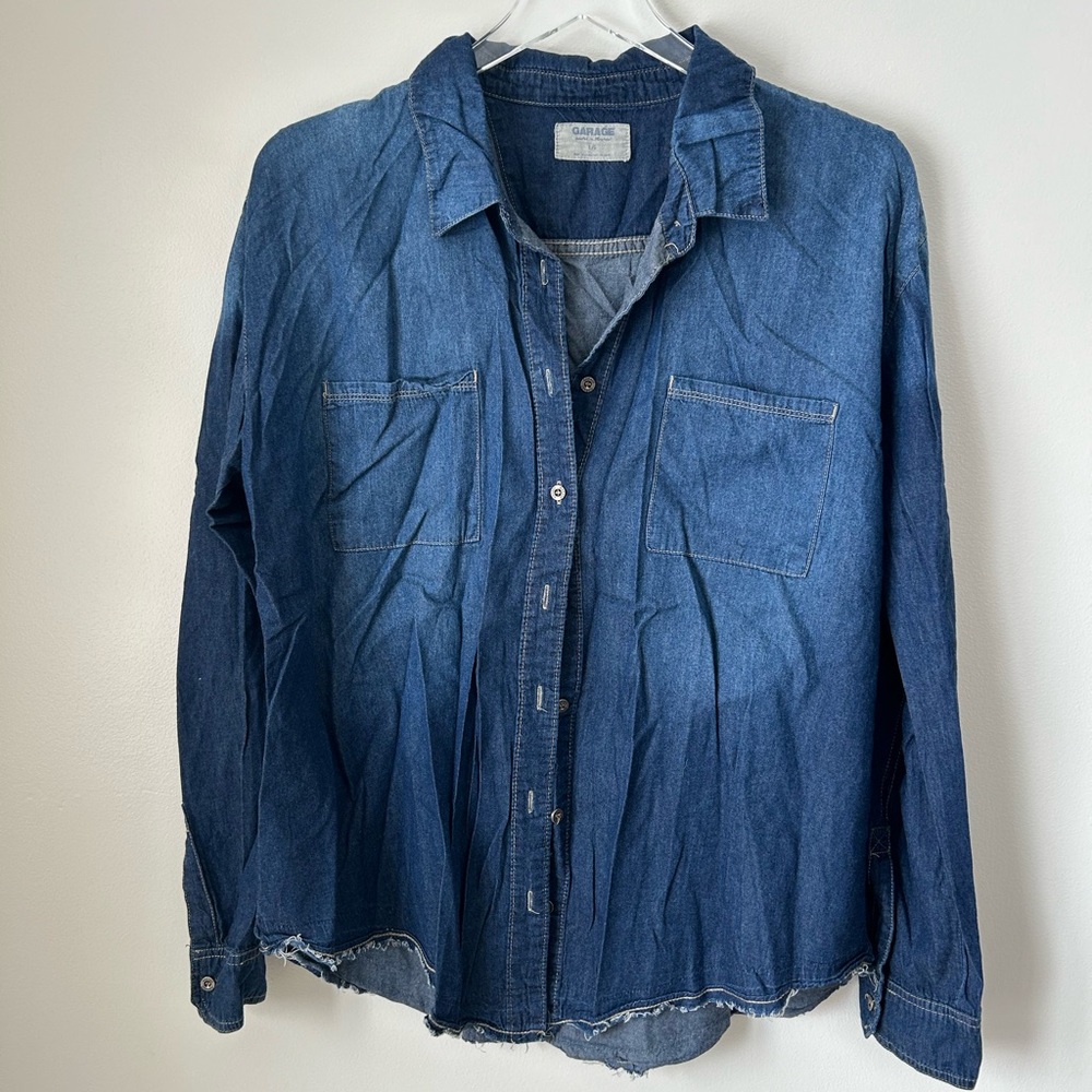 Garage jean button up shirt